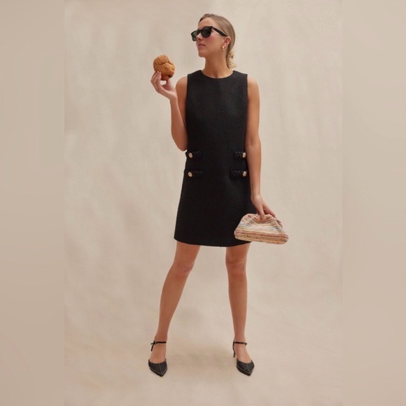 Tuckernuck | Black Tweed Sleeveless Jackie Shift Dress New w/ Tags ~ XL - Picture 9 of 15